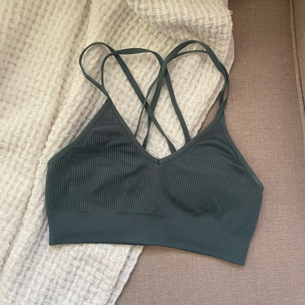 Aerie Turquoise Blue Strappy Back Bra Removable Pads Size S